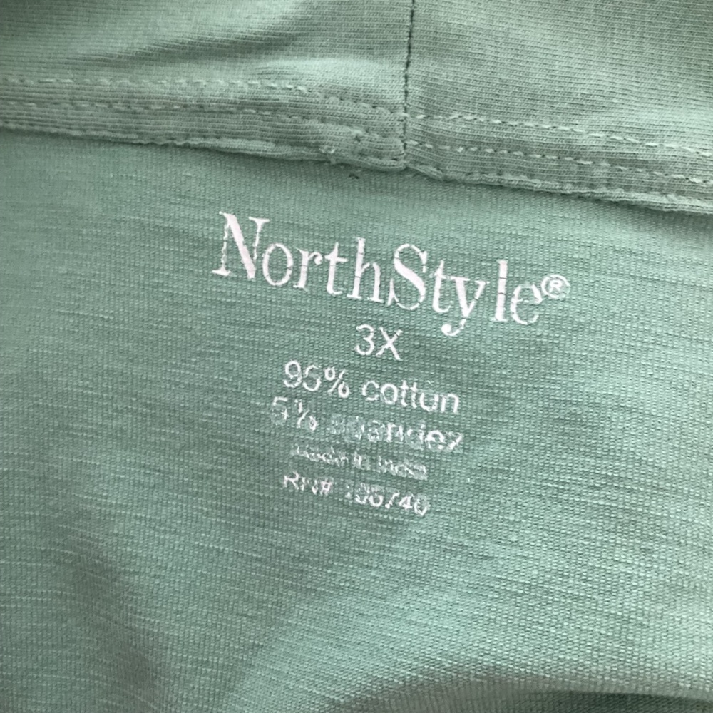 NORTH STYLE WOMAN PLUS 3X LIGHT GREEN SLEEVELESS TOP SQUARE NECKLINE - Picture 5 of 5